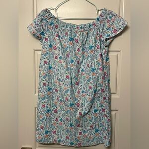 Vineyard Vines Off Shoulder Tropical Print Cotton Dress